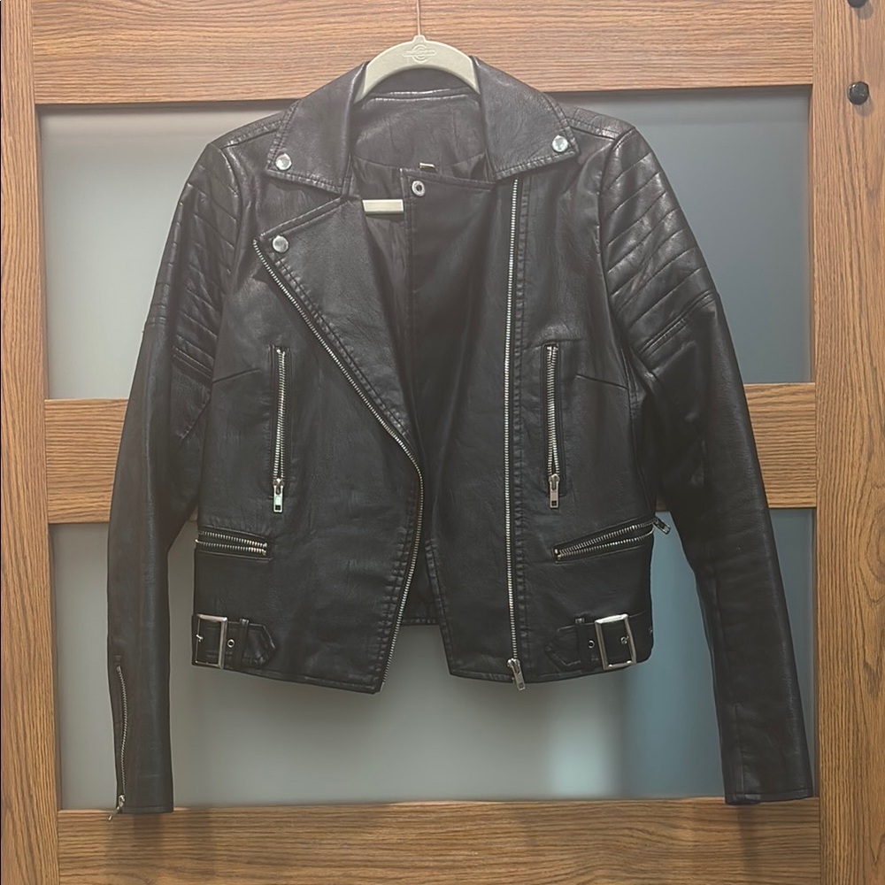 Black Leather Biker Jacket